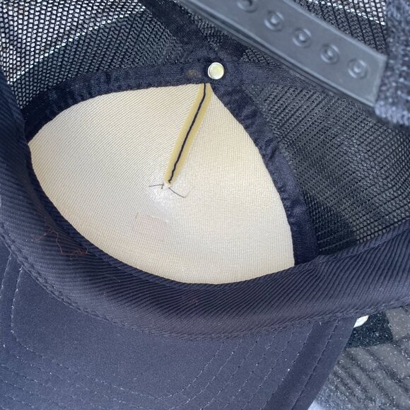 Playboy Vtg Black White Trucker Hat Ball Cap 70's 80's Logo Flawless - Picture 9 of 9